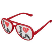 LUNETTES DE FÊTE AVIATEUR J'AIME LA (Angle)