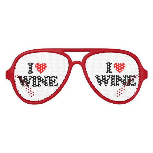 LUNETTES DE FÊTE AVIATEUR J'AIME LE VIN (Devant)