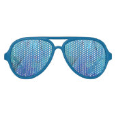 Lunettes De Fête Aviateur Je suis bleu - Plumes Macaw (Devant)