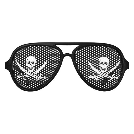 Lunettes De Fête Aviateur Jolly roger drapeau de pirate (Devant)