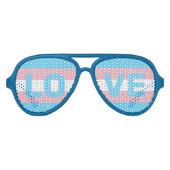 Lunettes De Fête Aviateur La fierté transgenre célèbre l'amour (Devant)