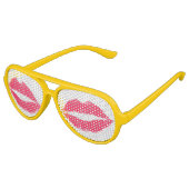 Lunettes De Fête Aviateur Lèvres rouges (Angle)