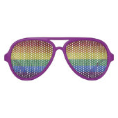 Lunettes De Fête Aviateur LGBT Rainbow Pride drapeau style rétro (Devant)