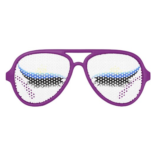 Lunettes De Fête Aviateur Lifelike Closed Eyes Eyelashes Blue Eye Shadow (Devant)