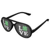 Lunettes De Fête Aviateur Love Clover Black (Angle)