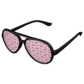 Lunettes De Fête Aviateur Motif dachshund rose pâle (Angle)