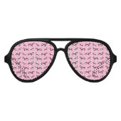 Lunettes De Fête Aviateur Motif dachshund rose pâle (Devant)