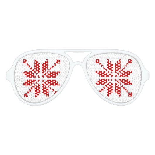 Lunettes De Fête Aviateur Motif de Noël des flocs de neige de Noël (Devant)