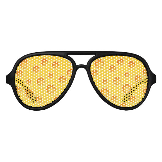 Lunettes De Fête Aviateur Motif de texture au fromage suisse (Devant)