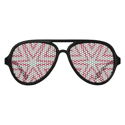 Lunettes De Fête Aviateur Motif Red Starburst (Devant)
