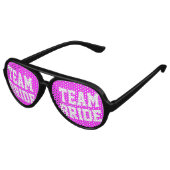 Lunettes De Fête Aviateur Neon rose Team Bride bachelorette (Angle)