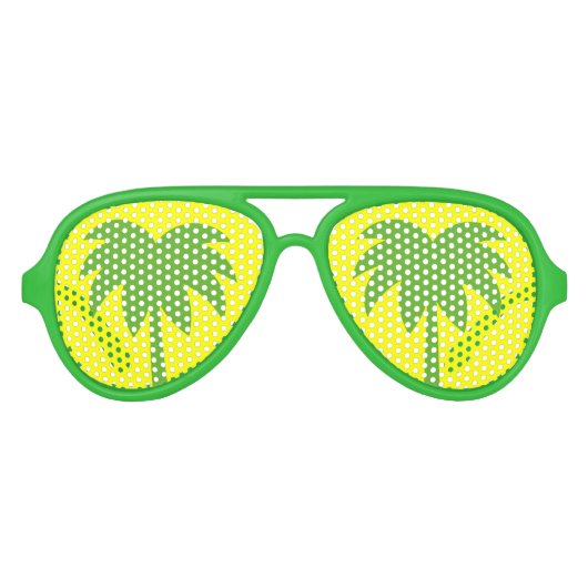 Lunettes De Fête Aviateur Palmier tropical (Devant)