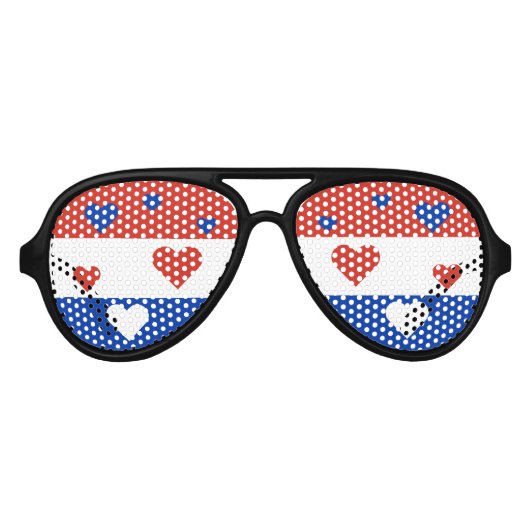 Lunettes De Fête Aviateur Paraguay Drapeau Fun Patriotique (Devant)
