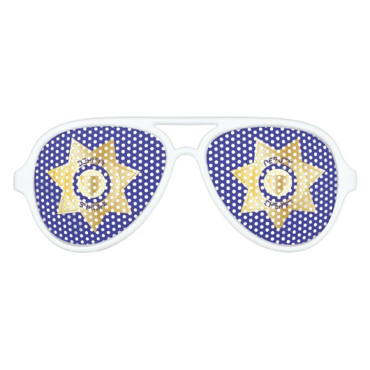 Lunettes De Fête Aviateur Parti de l'application de la loi de l'insigne d'or (Devant)