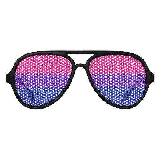 Lunettes De Fête Aviateur Parties scintillant Faux Bisexual Pride Arrière -  (Devant)
