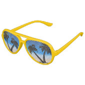 Lunettes De Fête Aviateur Plage Palmiers Midnight Blue (Angle)