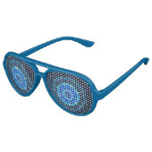 Lunettes De Fête Aviateur Points De Pot Circulaires Bleus, (Angle)