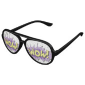 Lunettes De Fête Aviateur Pop art Comic Style Wow (Angle)