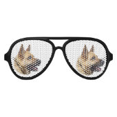 Lunettes De Fête Aviateur Portrait d'Alsatian German shepherd (Devant)