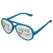Lunettes De Fête Aviateur Rainbow Love gagne (Angle)