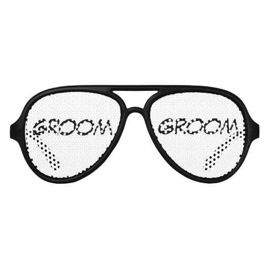 Lunettes De Fête Aviateur Shades du parti "Groom" (Devant)
