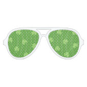 Lunettes De Fête Aviateur Shamrock Vert  Clover Motif Saint Patricks Day (Devant)