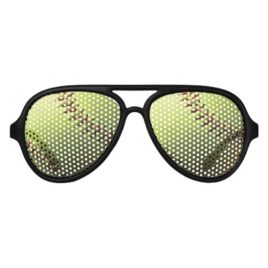 Lunettes De Fête Aviateur Softball Jaune avec pointillés (Devant)