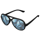 Lunettes De Fête Aviateur Soie Bleue (Angle)