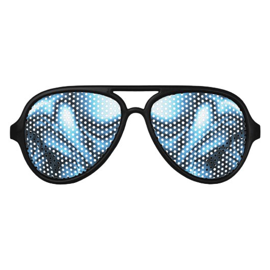 Lunettes De Fête Aviateur Soie Bleue (Devant)