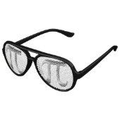 Lunettes De Fête Aviateur Symbole Pi Argent brillant (Angle)