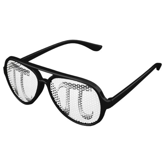 Lunettes De Fête Aviateur Symbole Pi Argent brillant (Angle)