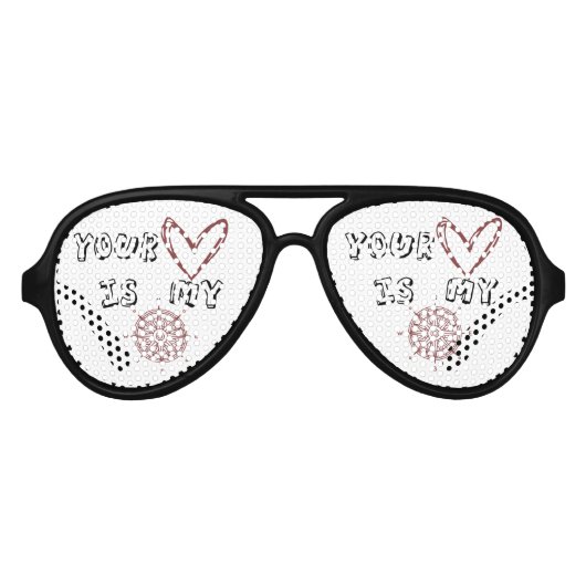 Lunettes De Fête Aviateur Ton coeur est mon boussole (Devant)