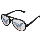 Lunettes De Fête Aviateur Tout American Eagle & Flag Patriotic (Angle)