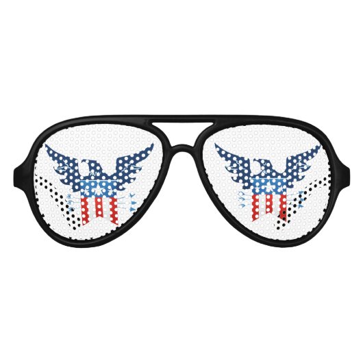 Lunettes De Fête Aviateur Tout American Eagle & Flag Patriotic (Devant)