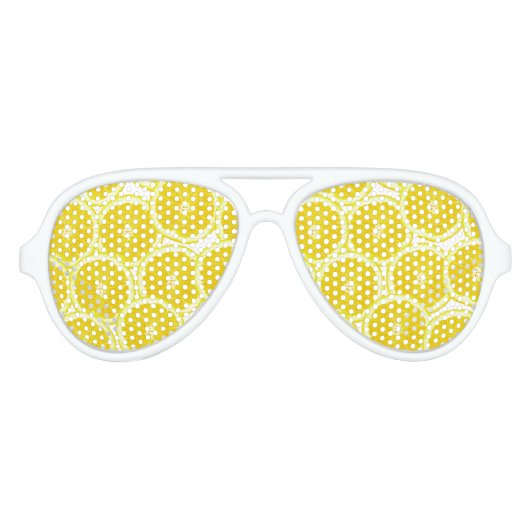 Lunettes De Fête Aviateur Tranches de citron d'été (Devant)