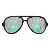 Lunettes De Fête Aviateur Triste Emoji Llama (Devant)