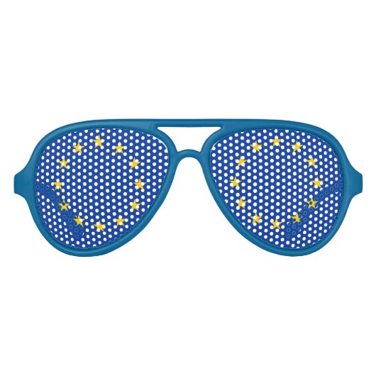 Lunettes De Fête Aviateur UE - Reste - Drapeau de l'Union européenne (Devant)