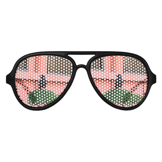 Lunettes De Fête Aviateur Une Jungle À Gros Billages Croque Une Perche Sur U (Devant)