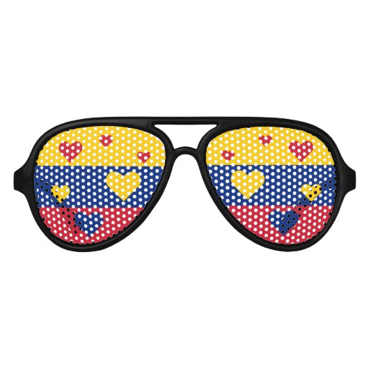 Lunettes De Fête Aviateur Venezuela Drapeau amusant patriotique (Devant)