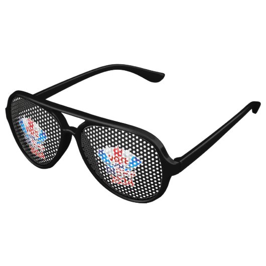 Lunettes De Fête Aviateur Vote for Trump 2024 (Angle)