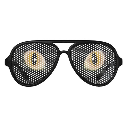 Lunettes De Fête Aviateur Yeux de chat noir authentiques (Devant)