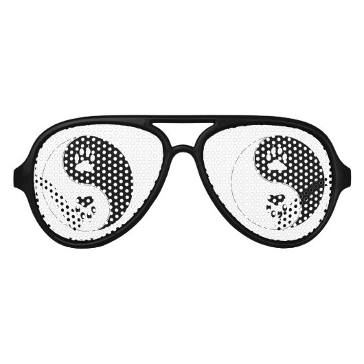 Lunettes De Fête Aviateur Ying Yang Empreinte de patte (Devant)