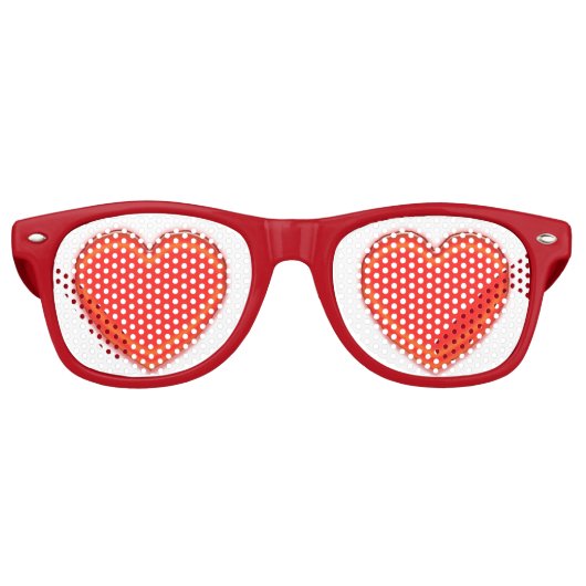 Lunettes de fête - Coeurs rouges (Devant)
