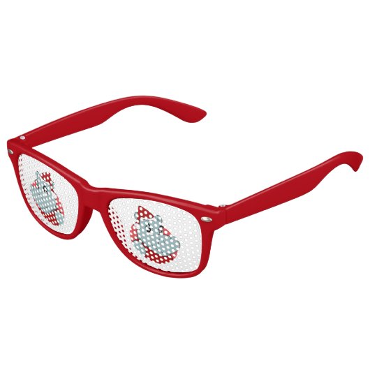 Lunettes De Fête Enfant Caricature hippo de Noël (Angle)