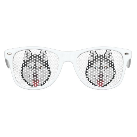 Lunettes De Fête Enfant Chiens d'illustration face Sibérien Husky (Devant)