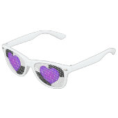 Lunettes De Fête Enfant cœurs violets battant en noir et blanc (Angle)