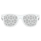 Lunettes De Fête Enfant Flore noire et blanche rétro (Devant)