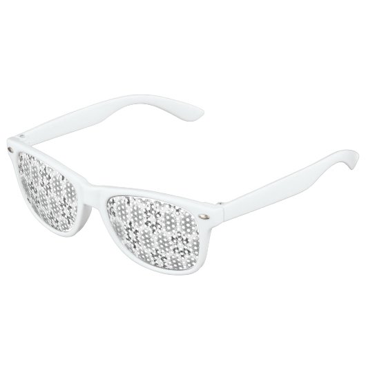 Lunettes De Fête Enfant Flore noire et blanche rétro (Angle)