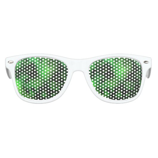 Lunettes De Fête Enfant Funky Neon Green Emerald Halloween Abstrait (Devant)