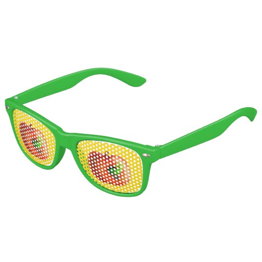 Lunettes De Fête Enfant Happy Worm En Pomme Rouge (Angle)